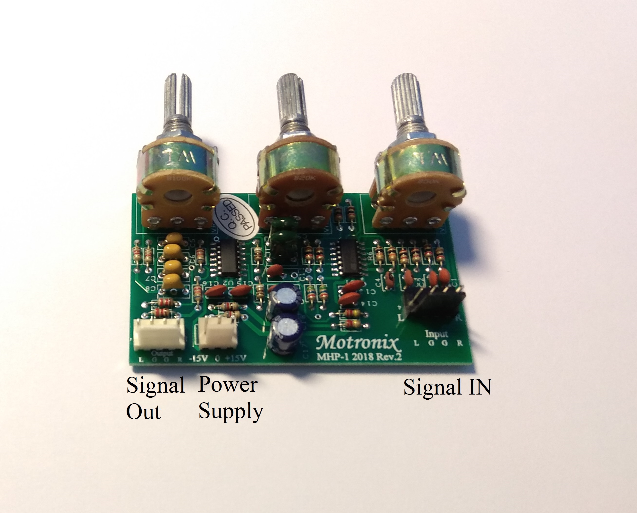 High Pass Filter Crossover Stereo Preamp. Frequency 80Hz750Hz With Treble Boost Motronix