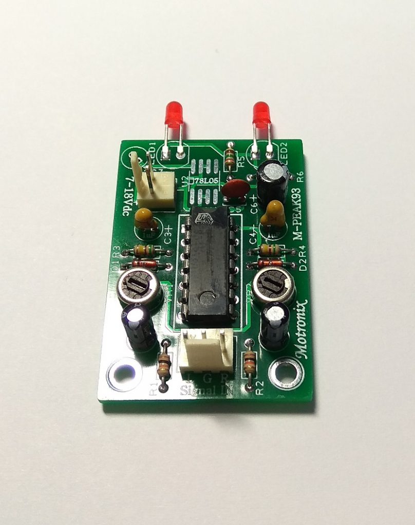 Stereo Peak Signal Detector Module for Audio Use. MPEAK93 Motronix